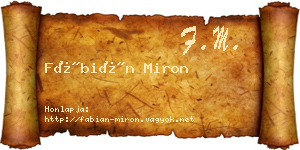 Fábián Miron névjegykártya