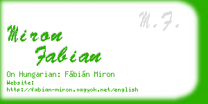 miron fabian business card