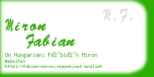 miron fabian business card